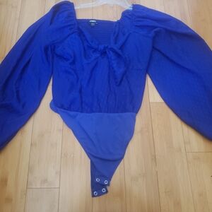 Women Blue/Purple Express Flare Arm Bodysuit